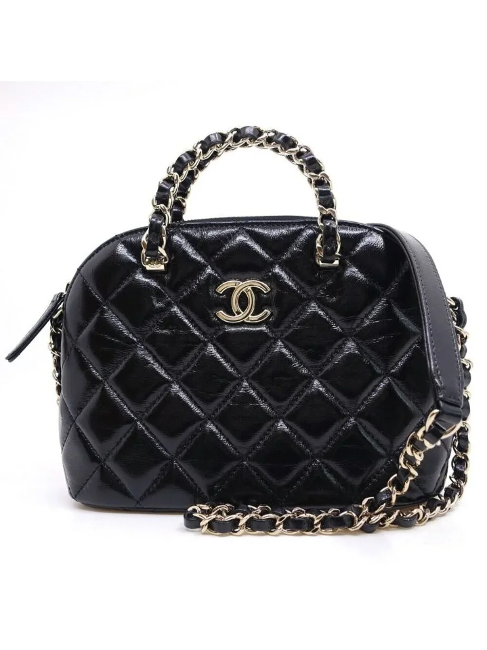 Chanel Small Shopping Shiny Lambskin BK GD Shoulder